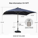 PURPLE LEAF Deluxe Aluminum Market Umbrella, Outdoor Table Umbrella for Patio, Porch