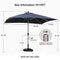 PURPLE LEAF Deluxe Aluminum Market Umbrella, Outdoor Table Umbrella for Patio, Porch