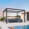 PURPLE LEAF Louvered Pergola Modern Grey Pergola with White Roof for Deck Backyard Garden