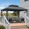 PURPLE LEAF Patio Gazebo for Backyard Grey Hardtop Galvanized Steel Roof Awning（not include curtains）