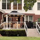 PURPLE LEAF Modern Gazebo Grey Hardtop Galvanized Steel Double Roof White Aluminum Poles with Curtains and Netting