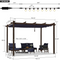 PURPLE LEAF Pergola Outdoor Retractable Metal Pergola with Canopy Patio Pergola with Shade Cover for Garden With Lights