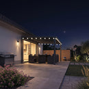 PURPLE LEAF Premium Wall-Mounted Lean-to Gazebo with Galvanized Steel Roof and Lighting for Outdoor Living