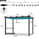 PURPLE LEAF Pergola Outdoor Retractable Metal Pergola with Canopy Patio Pergola with Shade Cover for Garden With Lights