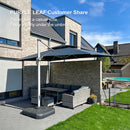 PURPLE LEAF Large Rectangular Porch Umbrella Outside Cantilever Patio Yard Umbrella