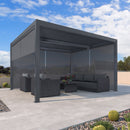 PURPLELEAF Outdoor Grey Solid Color Roller Blinds for Louvered Pergolas, Thermal Insulated, UV & Waterproof Fabric, Privacy Protection, Easy Installation