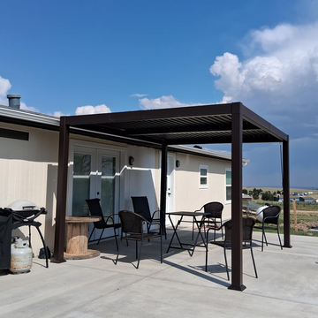 Louvered Aluminum Pergola | Adjustable Roof, Bronze
