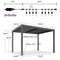 PURPLE LEAF Louvered Pergola with Milky String Lights Patio Aluminum Pergola with Independent Adjustable Rainproof Roof Hardtop Pergola for Outdoor Deck Garden Yard