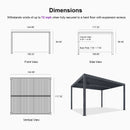 PURPLE LEAF Athena Louvered Pergola Grey Outdoor Aluminum Pergola with Shutter Wall Adjustable Gazebo Rainproof for Patio Deck Garden