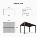 PURPLE LEAF Outdoor Louvered Pergola Adjustable Metal Roof Bronze Hardtop Gazebo Patio Pavilion