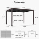 PURPLE LEAF Louvered Pergola Outdoor Adjustable Roof Modern Patio Aluminum Pergola for Deck Backyard Garden Hardtop Gazebo Bronze