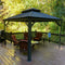 PURPLE LEAF Patio Gazebo for Backyard Grey Hardtop Galvanized Steel Roof Awning（not include curtains）