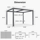 PURPLE LEAF Louvered Pergola with Milky String Lights Patio Aluminum Pergola with Independent Adjustable Rainproof Roof With Milky Lights