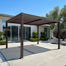 PURPLE LEAF Caesar Louvered Pergola Outdoor Adjustable Roof Modern Patio Aluminum Pergola for Deck Backyard Garden Hardtop Gazebo Bronze