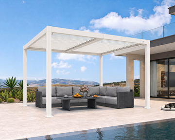 PURPLE LEAF Caesar LED Louvered Pergola with Integrated Solar Strip Li