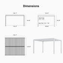 PURPLE LEAF Athena Louvered Pergola White Outdoor Aluminum Pergola with Solid Color Roller Blind Adjustable Gazebo for Patio Deck Garden