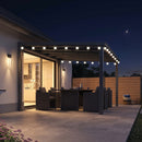 PURPLE LEAF Premium Wall-Mounted Lean-to Gazebo with Galvanized Steel Roof and Lighting for Outdoor Living