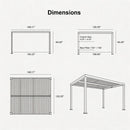PURPLE LEAF Athena Louvered Pergola Modern Grey Pergola with White Roof for Deck Backyard Garden