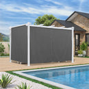 PURPLE LEAF Outdoor Retractable Pergola with Sun Shade Canopy Cover White Patio Metal Shelter for Garden With Curtains