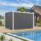 PURPLE LEAF Outdoor Retractable Pergola with Sun Shade Canopy Cover White Patio Metal Shelter for Garden With Curtains