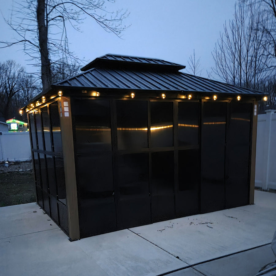 Hardtop Sunroom Gazebo | Aluminum Double Roof & Screens