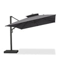 PURPLE LEAF Offset Cantilever Patio Umbrella with Charcoal Metal Frame, Vented Canopy for Yard Garden