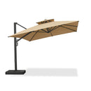 PURPLE LEAF Offset Cantilever Patio Umbrella with Charcoal Metal Frame, Vented Canopy for Yard Garden