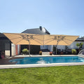 PURPLE LEAF Large Rectangular Porch Umbrella Outside Cantilever Patio Yard Umbrella