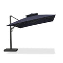 PURPLE LEAF Offset Cantilever Patio Umbrella with Charcoal Metal Frame, Vented Canopy for Yard Garden