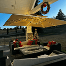 PURPLE LEAF Rectangular Large Outdoor Cantilever Umbrella With Base for Garden, Pool