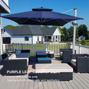 PURPLE LEAF Large Rectangular Porch Umbrella Outside Cantilever Patio Yard Umbrella