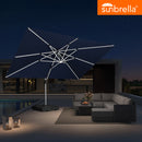 PURPLE LEAF Premium SUNBRELLA Patio Cantilever Umbrella with Solar LED Lights