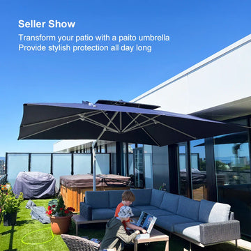 jcpenney rectangular patio umbrella 10x13 ft large with base Our unique half JONATHAN Y Sidney 9 ft.