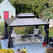 PURPLE LEAF Outdoor Hardtop Gazebo for Garden Bronze Double Roof Aluminum Frame Pavilion