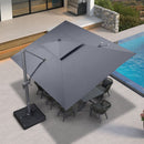 PURPLE LEAF Cantilever Patio Umbrella Gray Pole Outdoor Umbrella with UV Protection