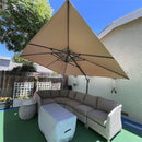 PURPLE LEAF Cantilever Patio Umbrella Gray Pole Outdoor Umbrella with UV Protection