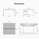 PURPLE LEAF Athena Louvered Pergola White Outdoor Aluminum Pergola with Roller Blind Adjustable Gazebo for Patio Deck Garden