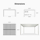 PURPLE LEAF Athena Louvered Pergola white Outdoor Aluminum Pergola with Shutter Wall Adjustable Gazebo Rainproof for Patio Deck Garden