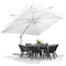 【Outdoor Idea】PURPLE LEAF Best White Outdoor Cantilever Umbrella with Base