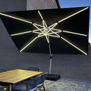 PURPLE LEAF Rectangle Outdoor Patio Umbrellas with Lights