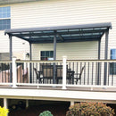 PURPLE LEAF Outdoor Polycarbonate Pergola 10' x 13' with Retractable Sun Shade Shelter Tilted Roof Patio Hardtop Gazebo