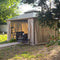 PURPLE LEAF Deck Gazebo Champagne Hardtop Metal Frame Double Roof with Curtains and Netting with Lights-milky