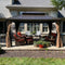 PURPLE LEAF Outdoor Hardtop Gazebo for Garden Bronze Double Roof Aluminum Frame Pavilion