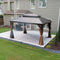 PURPLE LEAF Outdoor Hardtop Gazebo for Garden Bronze Double Roof Aluminum Frame Pavilion