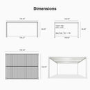 PURPLE LEAF Athena Louvered Pergola White Outdoor Aluminum Pergola with Solid Color Roller Blind Adjustable Gazebo for Patio Deck Garden