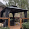 PURPLE LEAF Grey Hardtop Gazebo with Heavy Duty Galvanized Steel Double Roof with Netting and Curtains