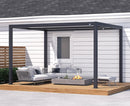PURPLE LEAF Louvered Pergola Modern Grey Pergola with White Roof for Deck Backyard Garden