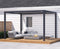 PURPLE LEAF Louvered Pergola Modern Grey Pergola with White Roof for Deck Backyard Garden