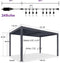 PURPLE LEAF Louvered Pergola with Milky String Lights Patio Aluminum Pergola with Independent Adjustable Rainproof Roof Hardtop Pergola for Outdoor Deck Garden Yard