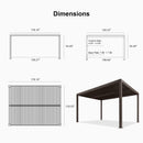 PURPLE LEAF Athena Louvered Pergola Bronze Outdoor Aluminum Pergola with Roller Blind Adjustable Gazebo for Patio Deck Garden